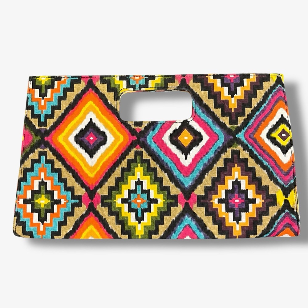 Giannini Multicolor‎ Aztec Design Envelope Clutch Handbag Purse Colorful NWOT